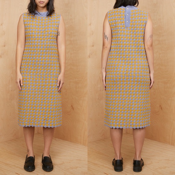 RACHEL COMEY Thatch Dress Crochet Periwinkle Sz M - Picture 2 of 11